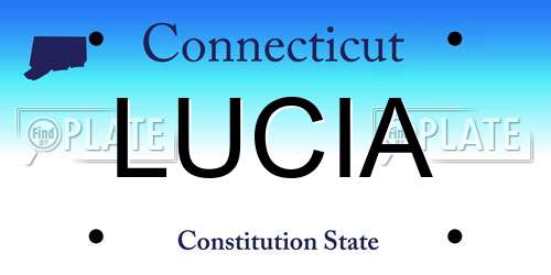 LUCIA Connecticut License Plate