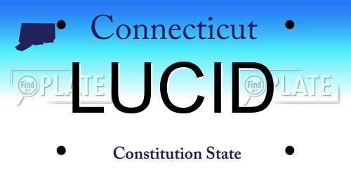 LUCID Connecticut License Plate