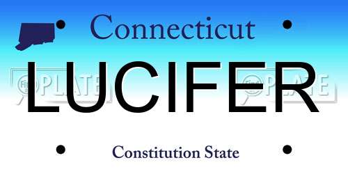 LUCIFER Connecticut License Plate