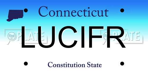 LUCIFR Connecticut License Plate