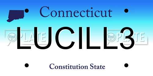 LUCILL3 Connecticut License Plate