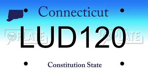 LUD120 Connecticut License Plate