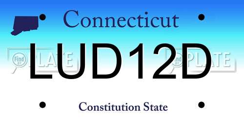 LUD12D Connecticut License Plate