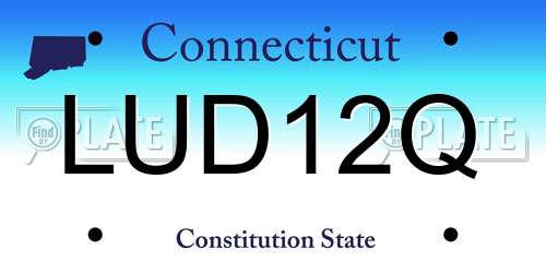 LUD12Q Connecticut License Plate