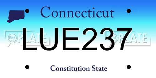 LUE237 Connecticut License Plate