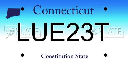 LUE23T Connecticut License Plate