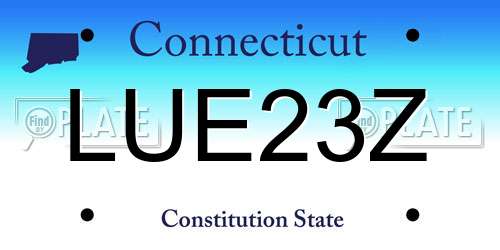 LUE23Z Connecticut License Plate