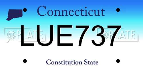 LUE737 Connecticut License Plate