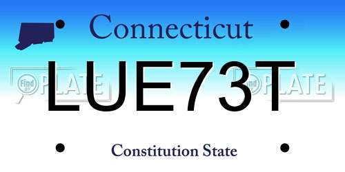LUE73T Connecticut License Plate