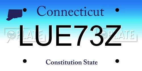 LUE73Z Connecticut License Plate