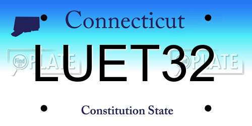 LUET32 Connecticut License Plate