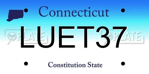 LUET37 Connecticut License Plate
