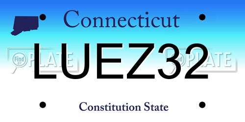 LUEZ32 Connecticut License Plate