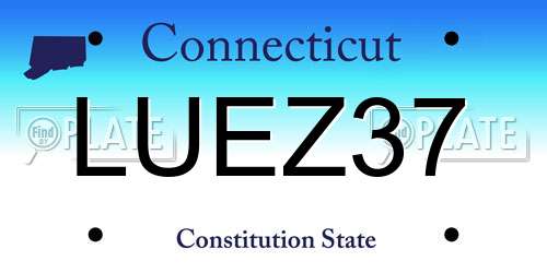 LUEZ37 Connecticut License Plate