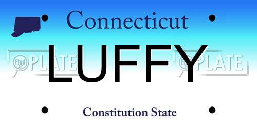 LUFFY Connecticut License Plate