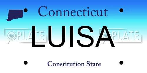 LUISA Connecticut License Plate