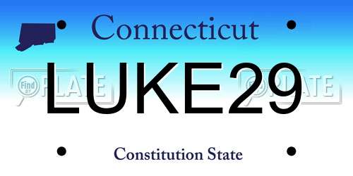 LUKE29 Connecticut License Plate