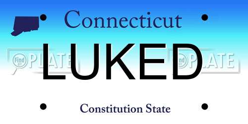 LUKED Connecticut License Plate
