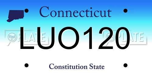 LUO120 Connecticut License Plate