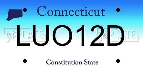 LUO12D Connecticut License Plate