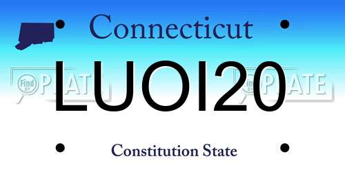 LUOI20 Connecticut License Plate