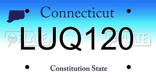 LUQ120 Connecticut License Plate