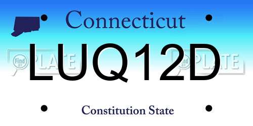 LUQ12D Connecticut License Plate