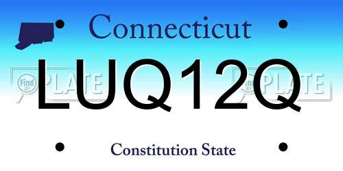 LUQ12Q Connecticut License Plate