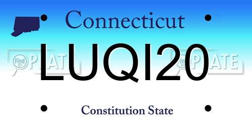 LUQI20 Connecticut License Plate