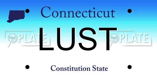 LUST Connecticut License Plate