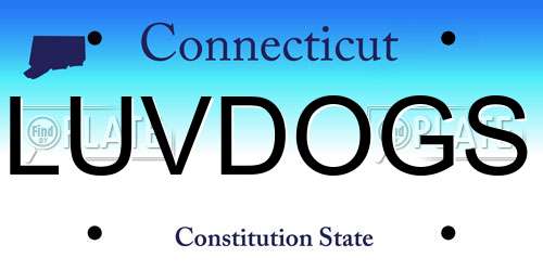 LUVDOGS Connecticut License Plate