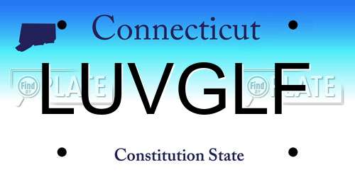 LUVGLF Connecticut License Plate
