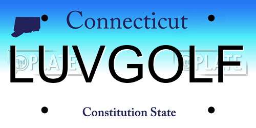 LUVGOLF Connecticut License Plate