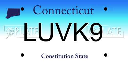 LUVK9 Connecticut License Plate