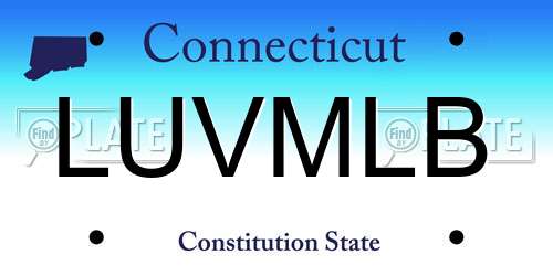 LUVMLB Connecticut License Plate