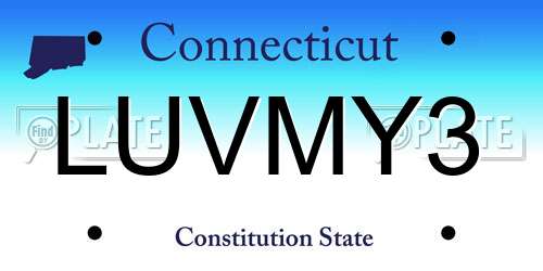 LUVMY3 Connecticut License Plate