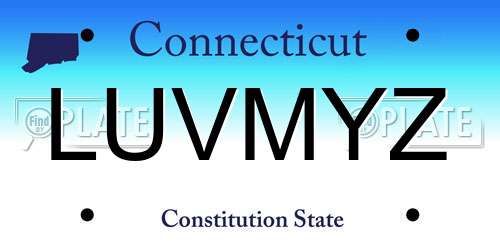 LUVMYZ Connecticut License Plate