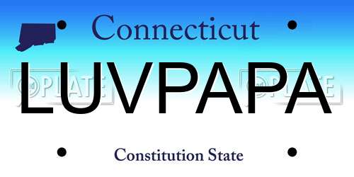 LUVPAPA Connecticut License Plate