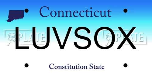 LUVSOX Connecticut License Plate