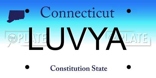 LUVYA Connecticut License Plate