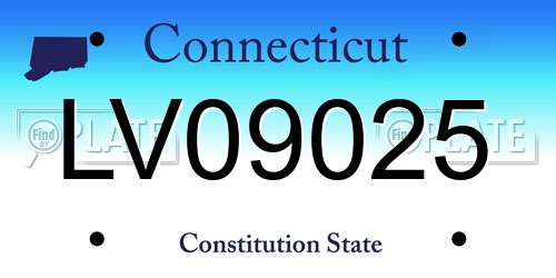 LV09025 Connecticut License Plate