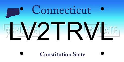 LV2TRVL Connecticut License Plate