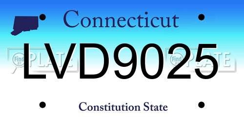 LVD9025 Connecticut License Plate