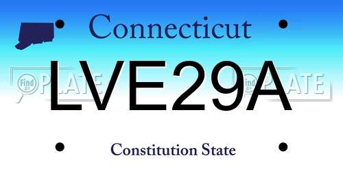 LVE29A Connecticut License Plate