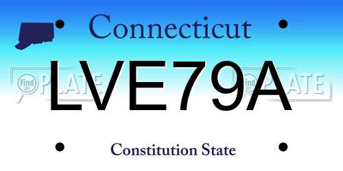 LVE79A Connecticut License Plate