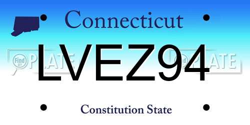 LVEZ94 Connecticut License Plate