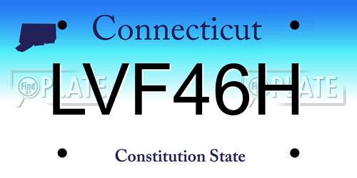 LVF46H Connecticut License Plate