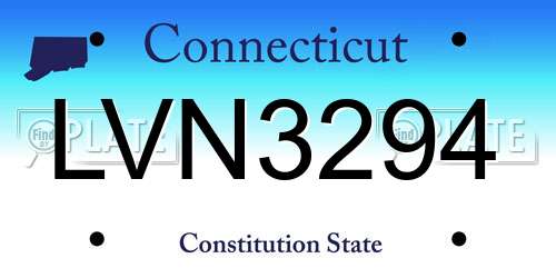 LVN3294 Connecticut License Plate