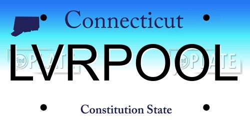 LVRPOOL Connecticut License Plate