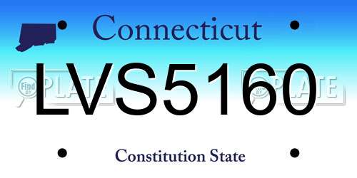 LVS5160 Connecticut License Plate